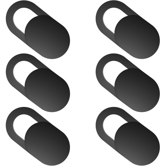 Laptop Camera Cover Slide, Camera Cover Slide, 6 Pack Ultra Thin Webcam Cover Slide for Laptop, Tablet, Desktop, PC, Smartphone, Protect Your  and (Black)