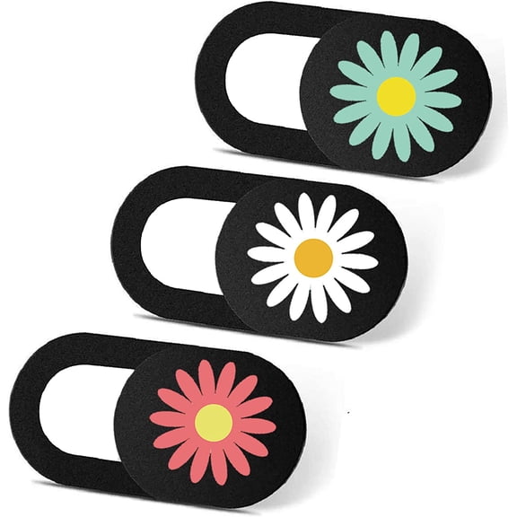 Laptop Camera Cover Slide Cute Ultra Thin Webcam Cover Phone Camera Blocker to Protect Privacy for Computer, iPhone, Desktop, Tablet, Chromebook, PC - Daisy