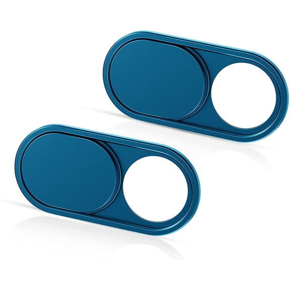 Laptop Camera Cover Slide, Metal 0.023 Inch Ultra-Thin, 2 Pack | Webcam Cover for MacB Pro / Air, Laptop, iMac, iPad, iPhone 8/7, PC Accessories, Privacy Web Camera Protection, Blue