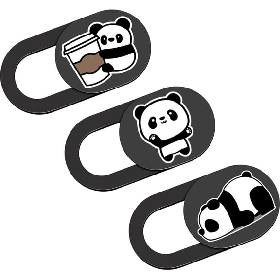 Laptop Camera Cover Slide, Panda Webcam Cover, 0.02 inch Cute Laptop Accessories for iPhone iPad iMac MacBook Pro Air Laptop PC Smartphone Tablet, Camera Privacy Covers Protect Your Visual Privacy