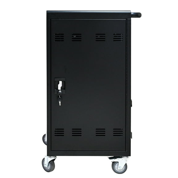 Laptop Cart, Laptop Rolling Cart With Lock & Key, 2 Locking Casters, Cable Management Strip, Rust-proof Fast Charging & Secure Storage Mobile Charging Cart