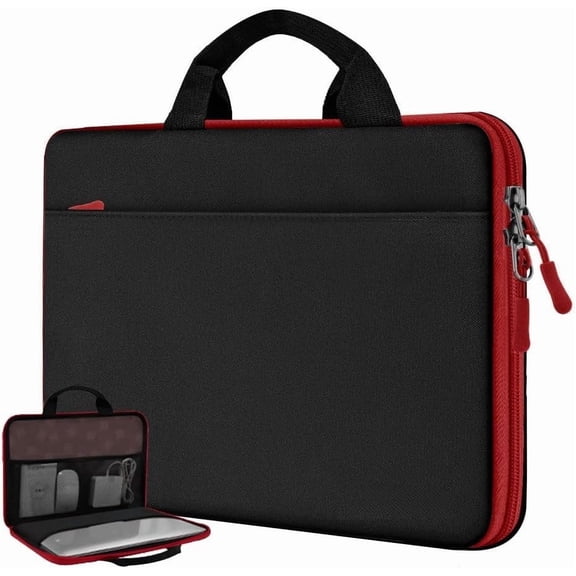 Laptop Case 13.3-14 Inch Sleeve,TSA Shockproof Handbag,Compatible with MacBook Neo/Pro 14 M5/M4/M3/M2/M1, Models 13.3" MacBook Air/Pro,XPS 13/14, 13-14 Notebooks,Red Edge