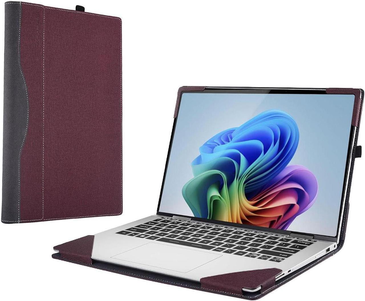 Laptop Case for 13.8 inch Microsoft Surface Laptop 7 2024 Windows PC with ARM CPU and AI-Powered Copilot+, PU Leather Folio Stand Laptop Protective Cover