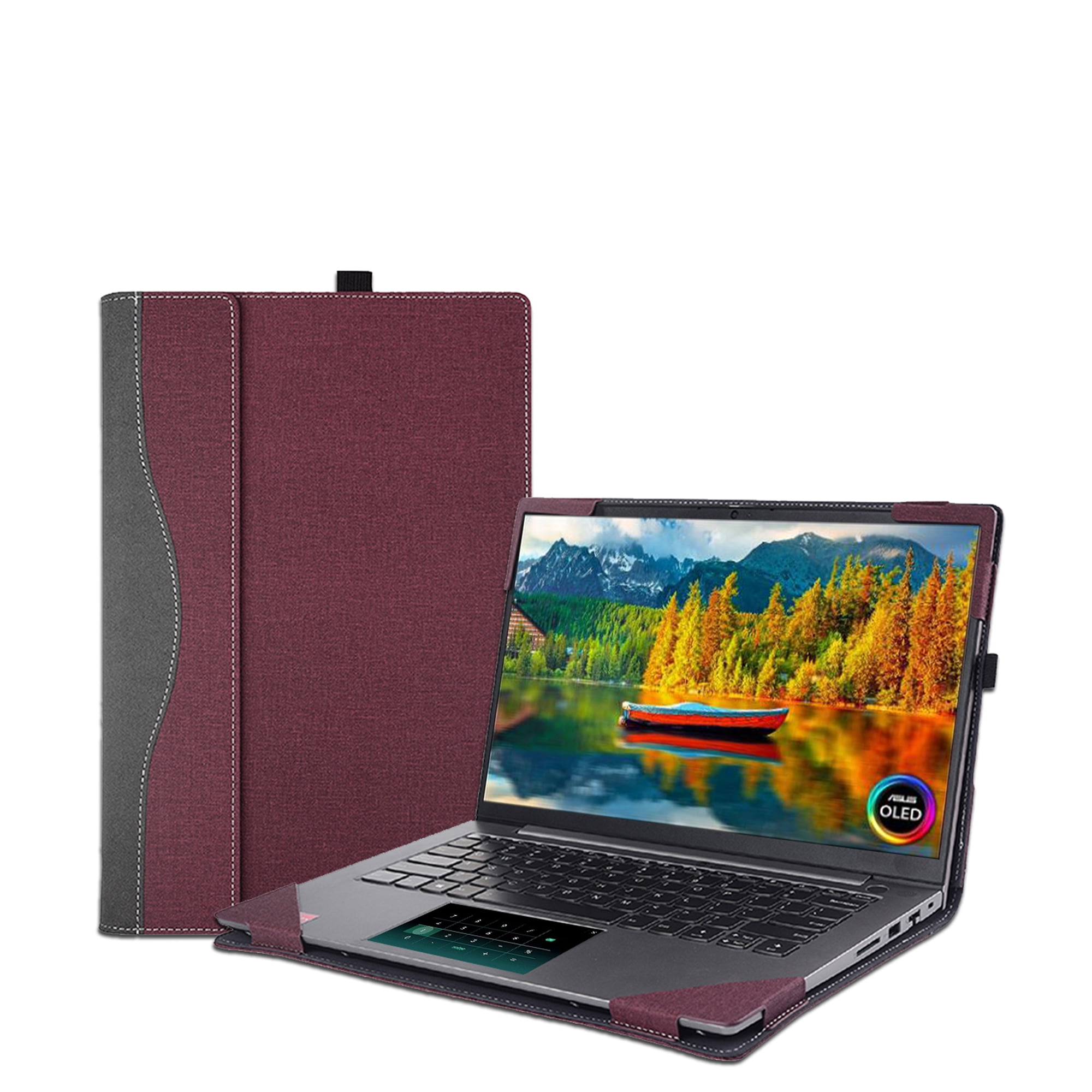 Laptop Case Cover for 14'' Asus Zenbook 14 OLED & 14X OLED & 14 Flip OLED Notebook Sleeve[Please check the model],Separable PU Leather Bag Protective Shell