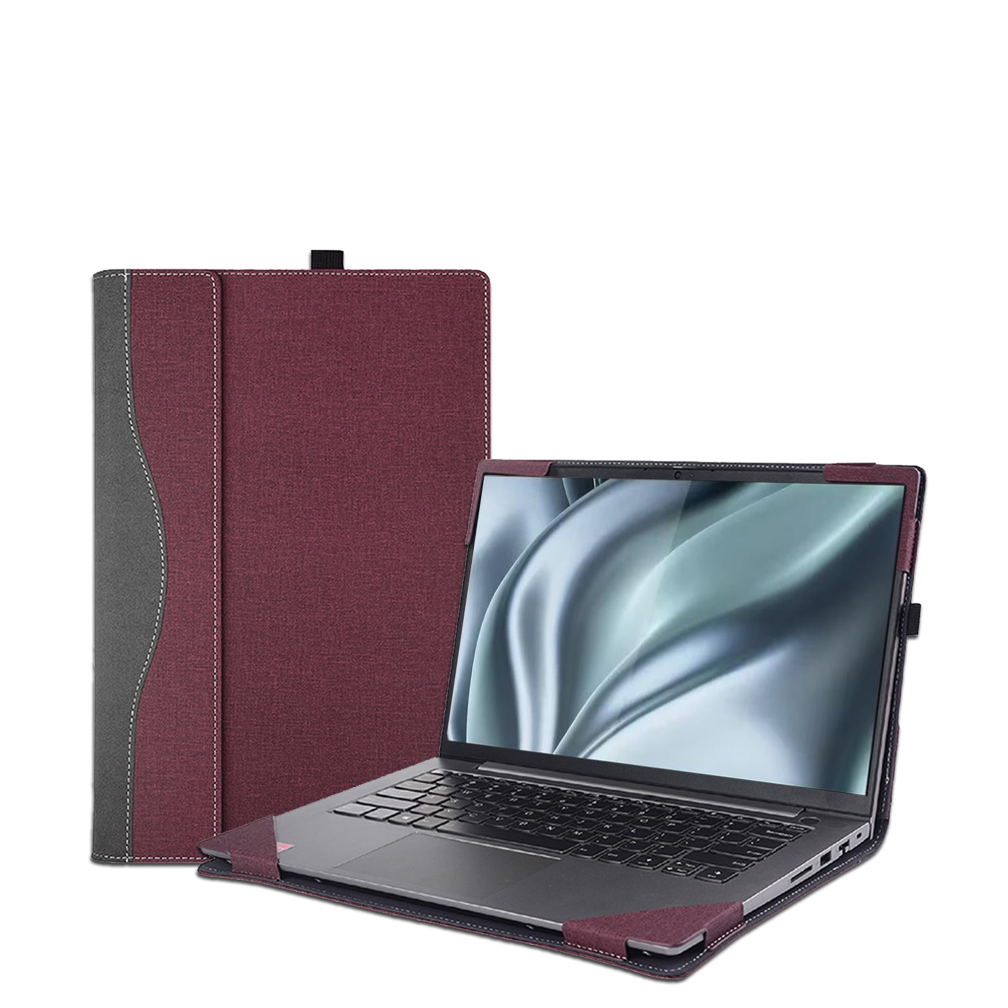 Laptop Case Cover for 14 inch Lenovo Flex 7 14IAU7 14IRU8 & IdeaPad Flex 5 14ALC7 14IAU7 14IRU8 14ABR8,PU Leather Bag Notebook Protective Shell Sleeve with Pen holder