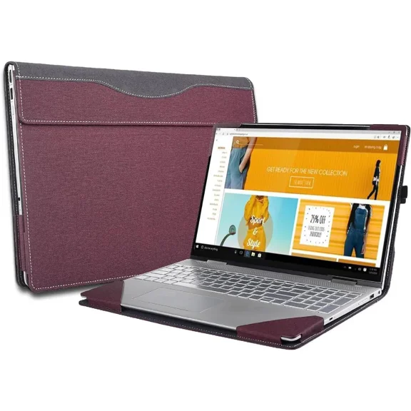 Laptop Case Cover for 14-inch Lenovo Yoga Slim 7 14ITL05 14IIL05 14ARE05 & Yoga 7 14ACN6 & Ideapad 5 14ALC05 14ABA7 14IAL7 & IdeaPad Slim 5i Gen7 Shell,2 in 1 PU Leather Notebook Bag Sleeve