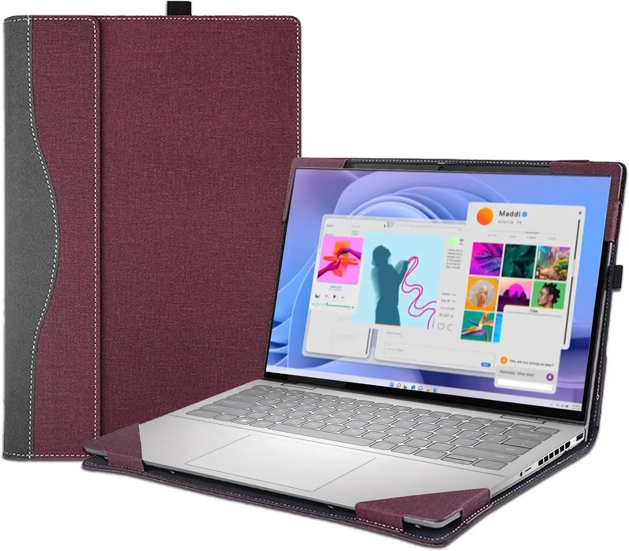 Laptop Case Cover for Dell 14 Plus DB14250 & Pro 14 PC14255/PC14250 & Pro14 Plus PB14250 /PB14255 Sleeve,PU Leather Protective Shell Notebook PC Bag Accessories