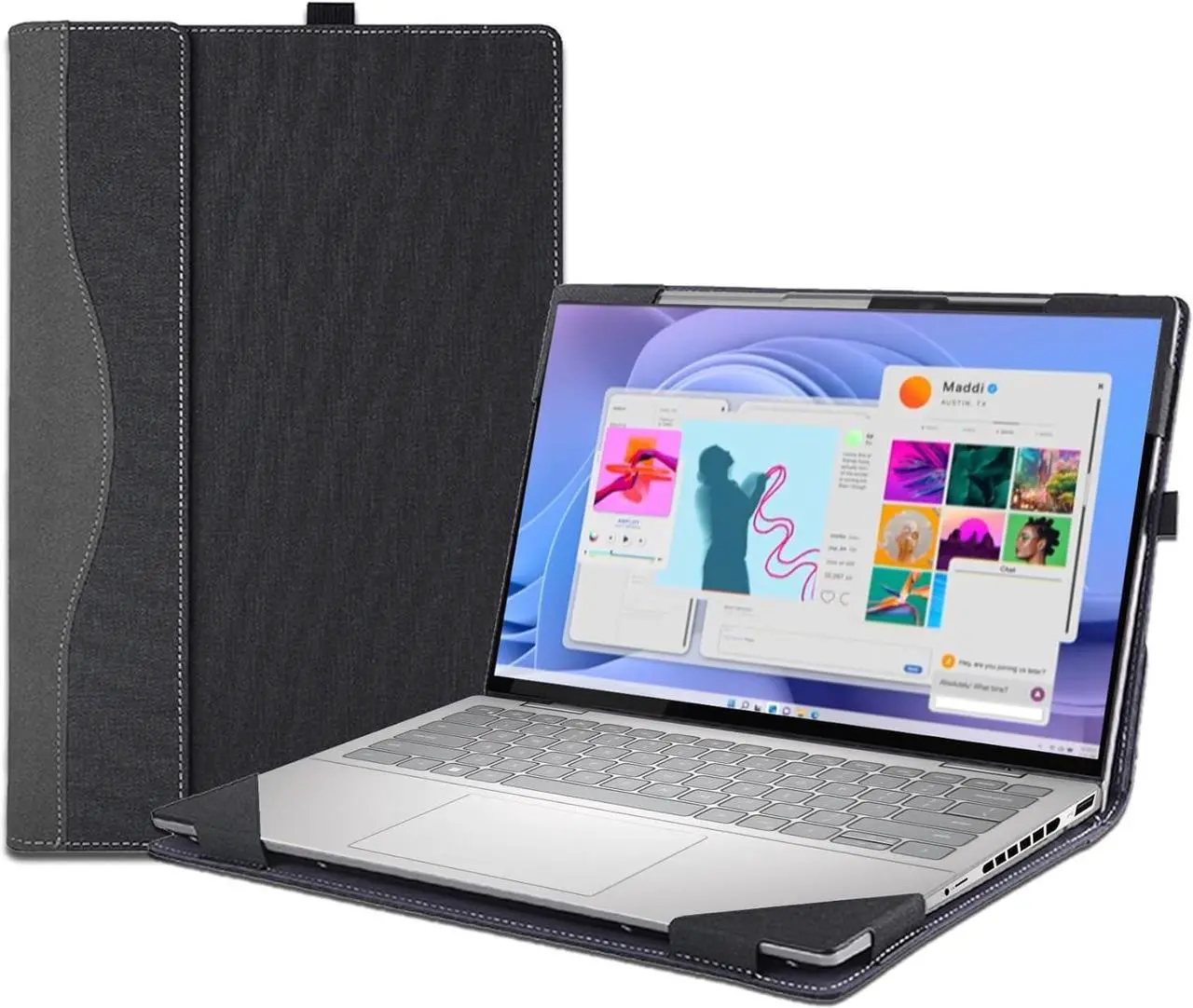 Laptop Case Cover for Dell 14 Plus DB14250 & Pro 14 PC14255/PC14250 & Pro14 Plus PB14250 /PB14255 Sleeve,PU Leather Protective Shell Notebook PC Bag Accessories