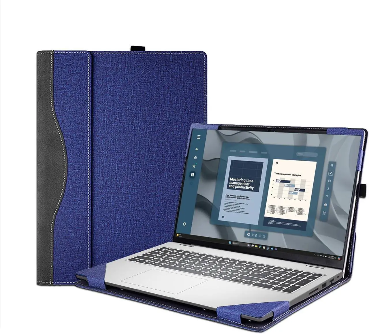 Laptop Case Cover for Dell Pro 16 Plus (PB16250/PB16255) & Pro16 PC16255/PC16250 &for Dell 16 Plus DB16250 Sleeve, PU Leather Notebook PC Protective Bag with Pen Holder