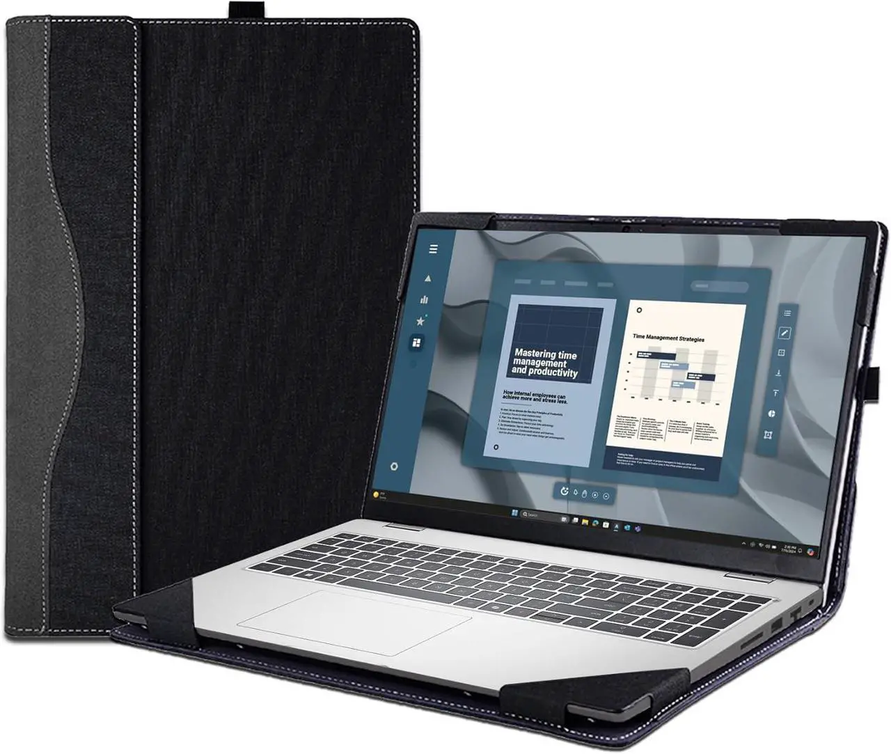 Laptop Case Cover for Dell Pro 16 Plus (PB16250/PB16255) & Pro16 PC16255/PC16250 &for Dell 16 Plus DB16250 Sleeve, PU Leather Notebook PC Protective Bag with Pen Holder