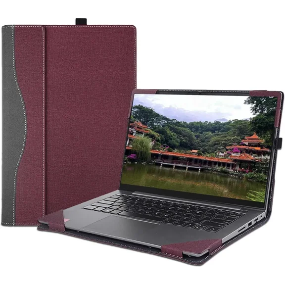 Laptop Case Cover for Lenovo IdeaPad Slim 5 Series 14ABR8 14IAH8 14IRU9 14Q8X9 14AHP9 14IMH9 / IdeaPad Pro 5 14AHP9 14IMH9 Sleeve, Separable PU Leather Notebook PC Shell Accessories Bag