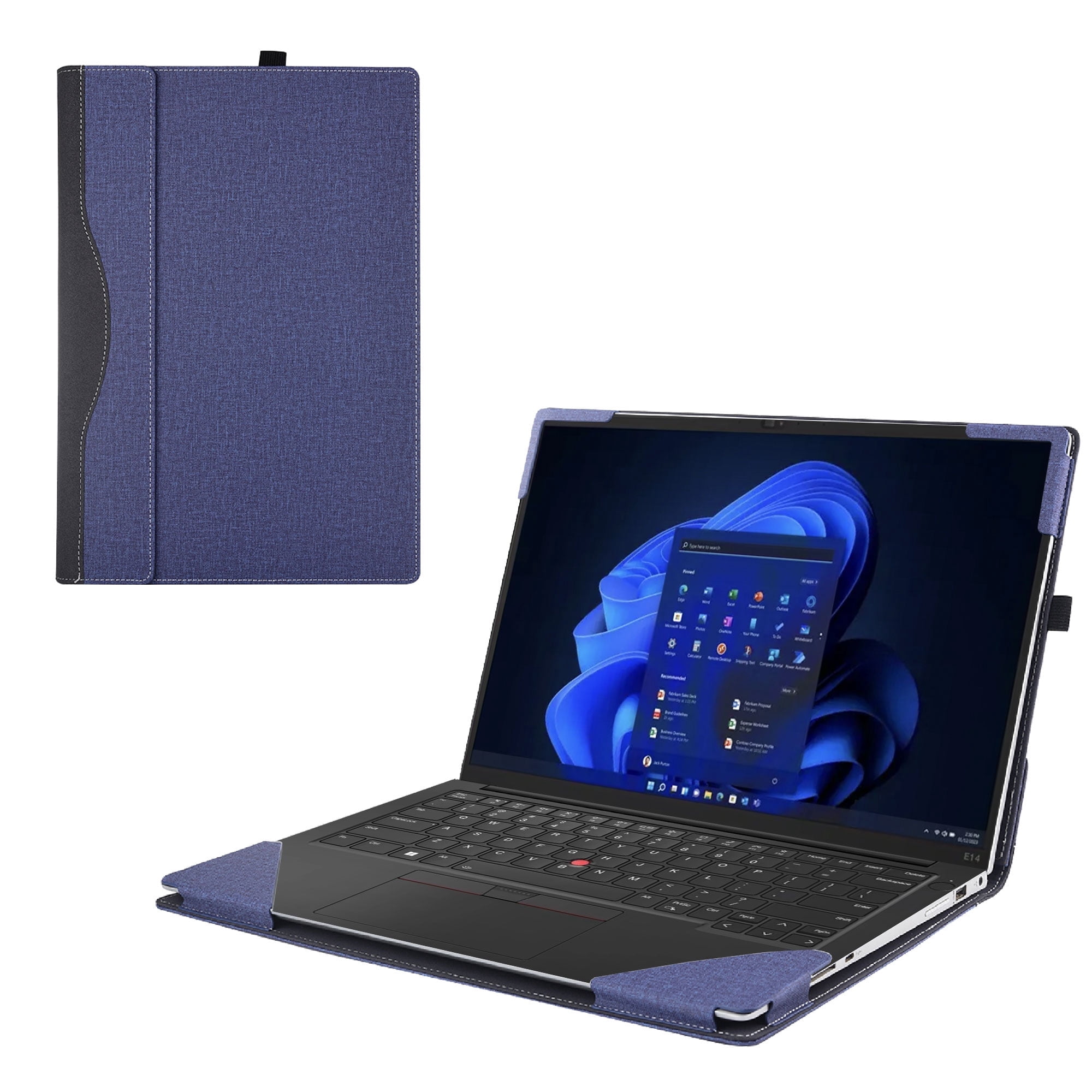 Laptop Case Cover Only for Lenovo ThinkPad T14 Gen 5 14" Notebook PC (NOT Working with Other Lenovo Models). 2-in-1 PU Leather Shell Notebook Sleeve(Blue)