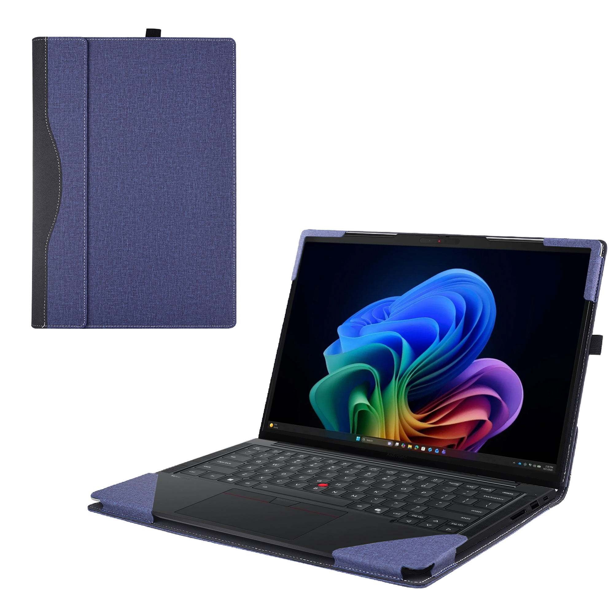 Laptop Case Cover Only for Lenovo ThinkPad T14s Gen 7/ThinkPad T14s Gen 6/ ThinkPad T14s Gen 5 14” (NOT Working with Other Lenovo Models). 2-in-1 PU Leather Shell Notebook Sleeve (Blue)