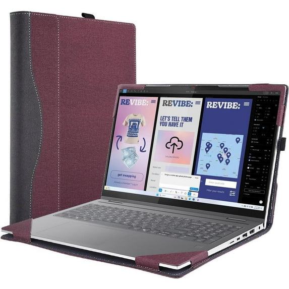 Laptop Case Cover for Lenovo Yoga 7i 2-in-1 16" 10th Gen / Yoga 7 2-in-1 16" 16ILL10 16AKP10 Detachable Notebook Sleeve Computer Bag PU Accessories with Heat Dissipation Hole