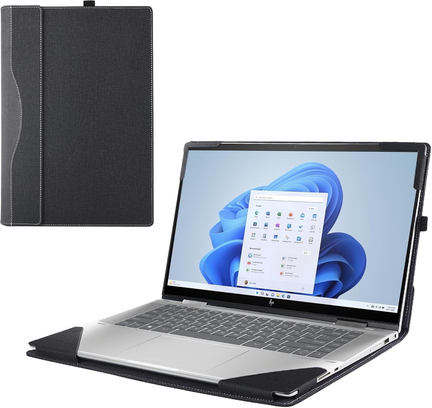 Laptop Case Cover for 14-inch Lenovo Flex 7 14IAU7 14IRU8 [Do Check Model] 2-in-1 PU Leather Protective Laptop Bag