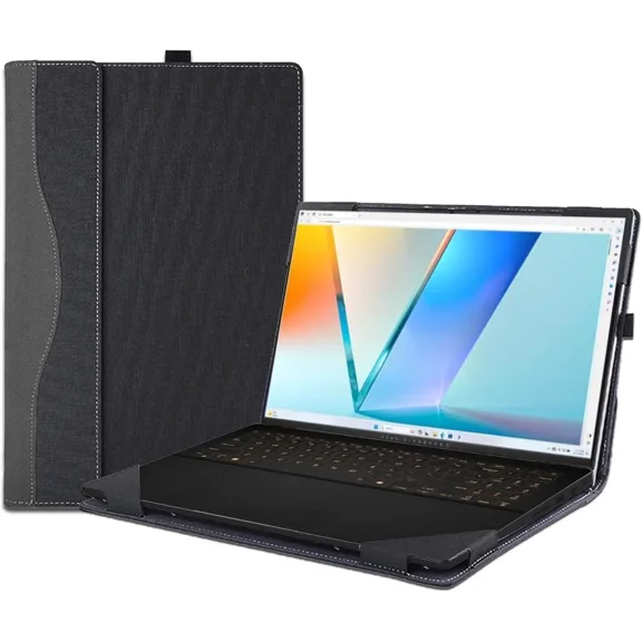 Laptop Case Cover for ASUS Vivobook S 15 S5506 M5506 & Vivobook S 16 S5606 M5606,PU Leather Detachable Protective Sleeve