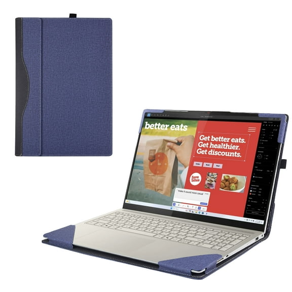 Laptop Case Cover for Lenovo Yoga 7 2-in-1 16ILL10 /16AKP10 16-inch, 2-in-1 Detachable PU Leather Protective Shell Sleeve(Blue)