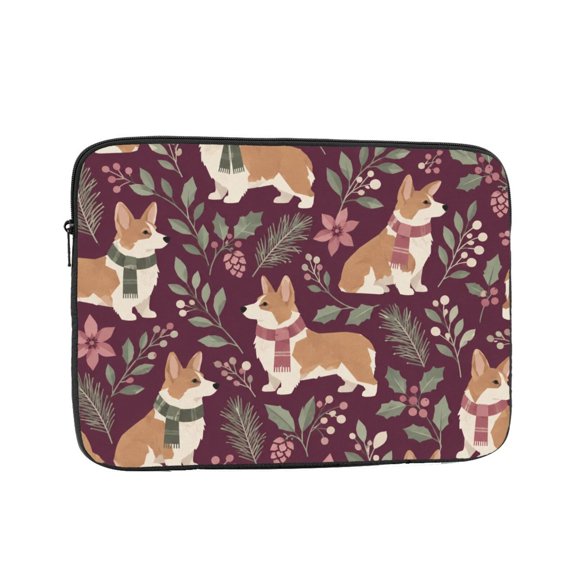 Laptop Case Protect Sleeve Bag Shockproof Protective Notebook Computer Cover 10 inch, Geometric Corgi Christmas Pattern