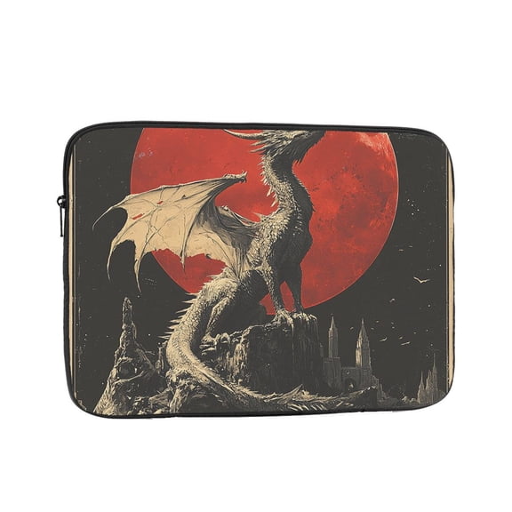 Laptop Case Protect Sleeve Bag Shockproof Protective Notebook Computer Cover 12 inch, Dragon Gothic Retro Red Moon