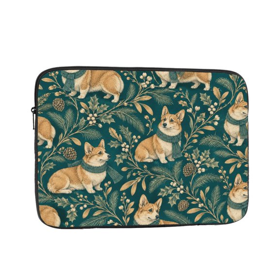 Laptop Case Protect Sleeve Bag Shockproof Protective Notebook Computer Cover 12 inch, Etched Corgi Christmas Pattern