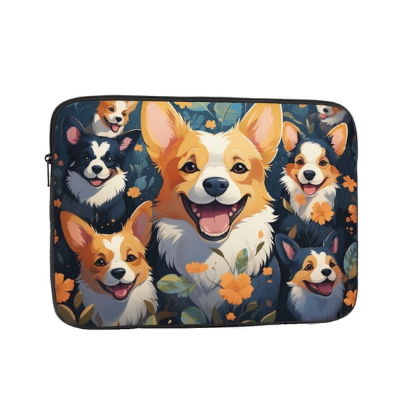 Laptop Case Protect Sleeve Bag Shockproof Protective Notebook Computer Cover 13 inch, Funny Cute Corgi Art