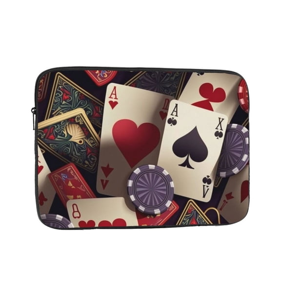 Laptop Case Protect Sleeve Bag Shockproof Protective Notebook Computer Cover 13 inch, Playing Poker Cards Casino Retro