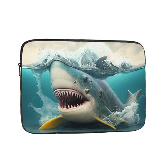 Laptop Case Protect Sleeve Bag Shockproof Protective Notebook Computer Cover 13 inch, Shark Funny Duck Art