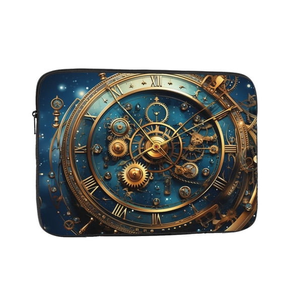 Laptop Case Protect Sleeve Bag Shockproof Protective Notebook Computer Cover 13 inch, Steampunk Clockwork Wheels Starry
