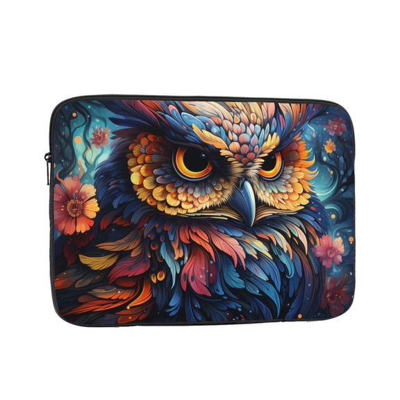 Laptop Case Protect Sleeve Bag Shockproof Protective Notebook Computer Cover 15 inch, Owl Galaxy Flower Art