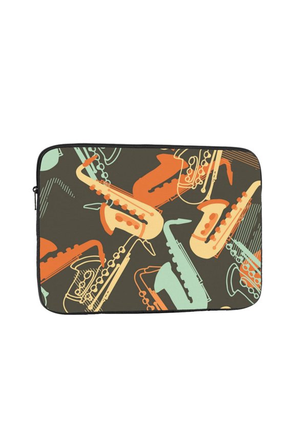 Laptop Case Protect Sleeve Bag Shockproof Protective Notebook Computer Cover 15 inch, Sax Musical Party Art Retro
