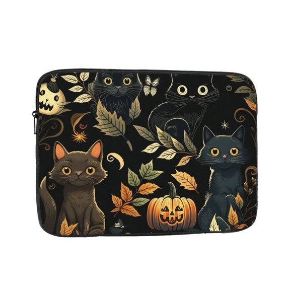 Laptop Case Protect Sleeve Bag Shockproof Protective Notebook Computer Cover 17 inch, Cats Halloween Black