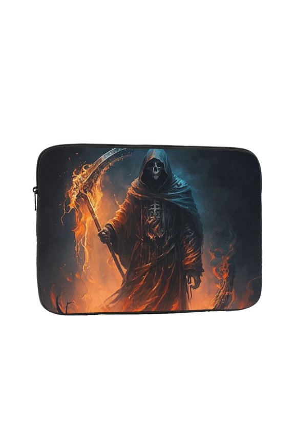 Laptop Case Protect Sleeve Bag Shockproof Protective Notebook Computer Cover 17 inch, Grim Reaper On Fire Cool Art