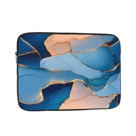Laptop Case Shockproof Sleeve Water Resistant Computer Bag Fits Tablet Notebook Ultrabook For Travel Office 10 Inch Blue And Beige Gold Marble