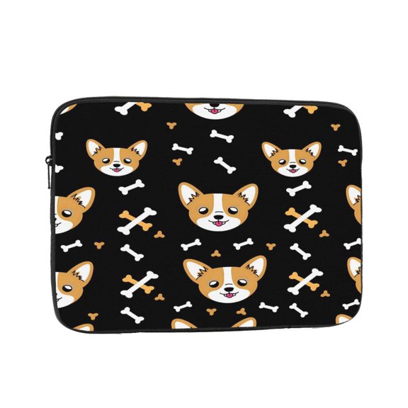 Laptop Case Shockproof Sleeve Water Resistant Computer Bag Fits Tablet Notebook Ultrabook For Travel Office 10 Inch Corgi And Bones