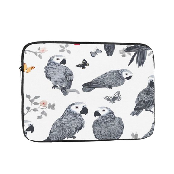 Laptop Case Shockproof Sleeve Water Resistant Computer Bag Fits Tablet Notebook Ultrabook For Travel Office 12 Inch Grey Parrot