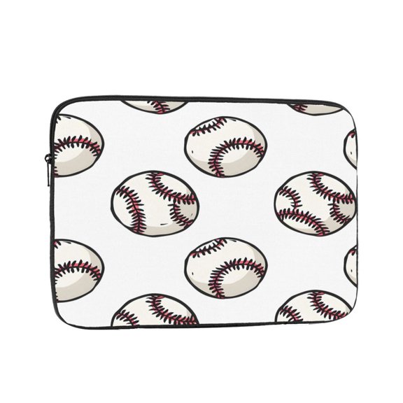 Laptop Case Shockproof Sleeve Water Resistant Computer Bag Fits Tablet Notebook Ultrabook For Travel Office 10 Inch Baseball Theme Sporty Dynamic White Baseballs With Red Stitching