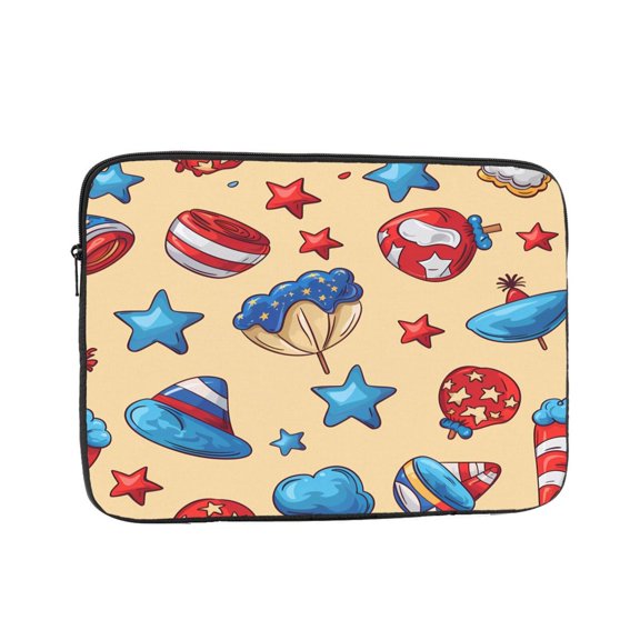 Laptop Case Shockproof Sleeve Water Resistant Computer Bag Fits Tablet Notebook Ultrabook For Travel Office 10 Inch Independence Day Theme Elements Star (3)