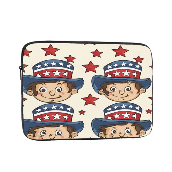 Laptop Case Shockproof Sleeve Water Resistant Computer Bag Fits Tablet Notebook Ultrabook For Travel Office 10 Inch Independence Day Theme Elements Star (2)