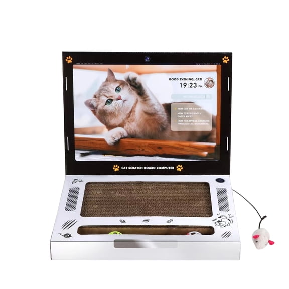 Laptop Cat Scratching Board, Creative Game Console Scratching Pad, Computer Shaped Cat Scratcher, Interactive Pet Furniture for Cats and Kittens, Unique Gift