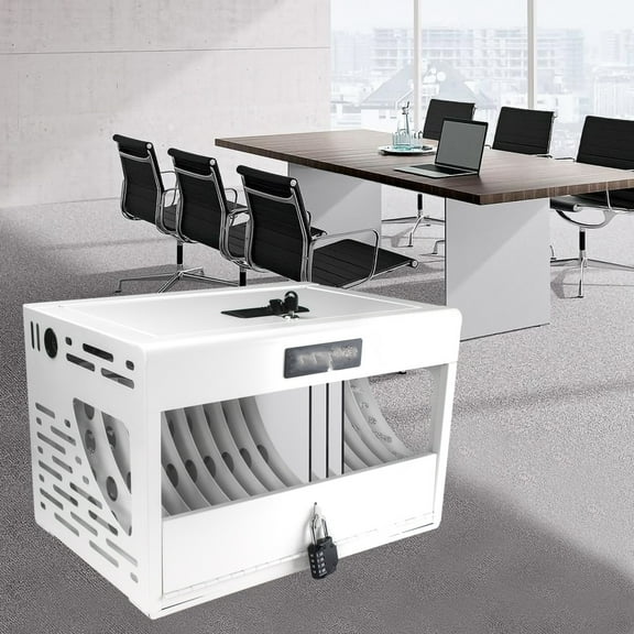 Laptop Charging Cabinet for 16 Devices, Portable Charging Station with Cord Management Design Compatible with Tablets, iPads, Chromebooks, and Laptop Computers for Classroom or Office