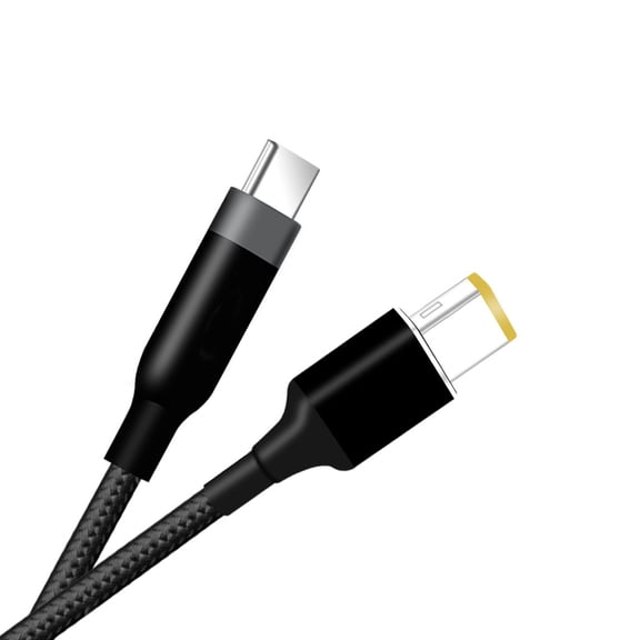 Laptop Charging Cable USB C to Big Square Plug Connection Extension Cord Enhances Charging Speed Braided Line