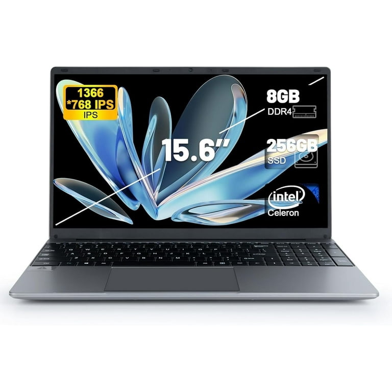 15.6 inch Laptop Computer, Intel Celeron Quad-Core, 8GB RAM 256GB  Rom,Traditional Laptop Computers Support Wifi, Bluetooth, Type-C,TF Card,  Windows11