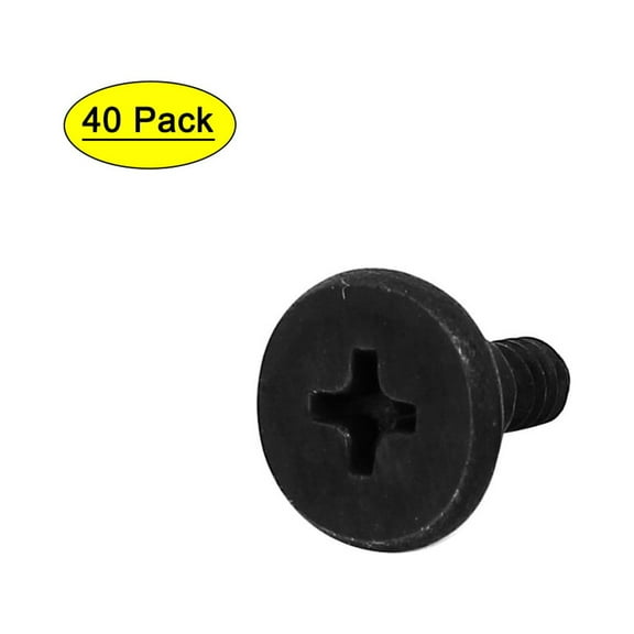 Laptop Computer Shockproof  Flat Head Bolt Hard Drive Screws Black 40pcs