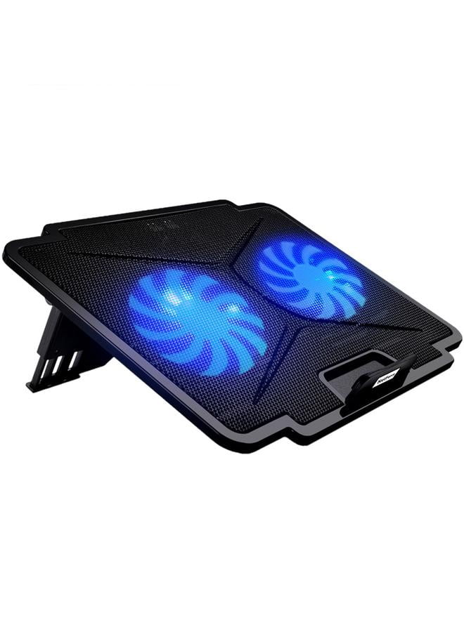 Laptop Cooler Black,Laptop Cooling Pad for 15.6 14 13 Inch, Laptop Cooler Stand with 2 Quiet Cooling Fans and Adjustable Height, Dual USB 2.0 Ports and the Wind Speed Adjustable
