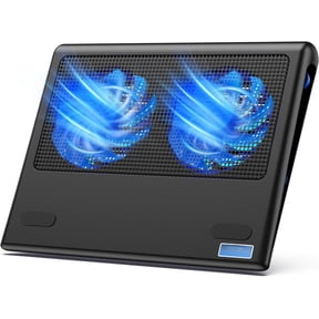 Laptop Cooling Pad - 12"-15.6" Laptops Cooler, Cooler and Ultra Quiet for Gaming Laptops Pad, 2 Wind Speed Adjustable, USB A & C Cooler Stand with Laptop Fan LED (Blue)