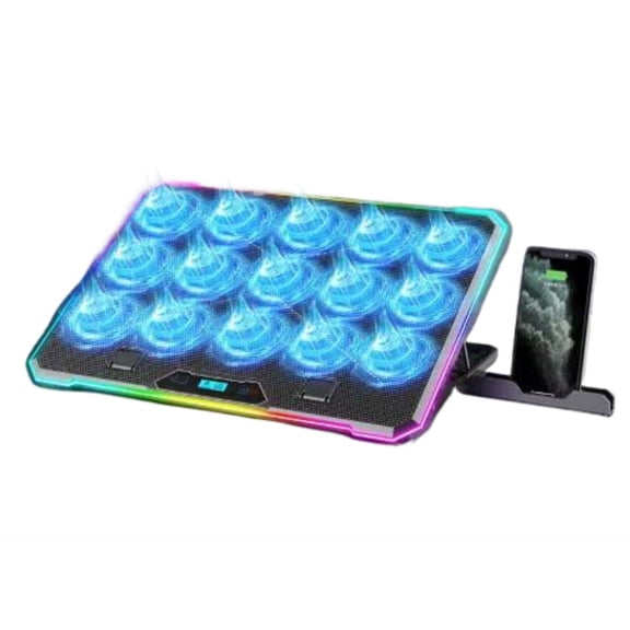 Laptop Cooling Pad 13Fan LED Lights Adjustable Height for 14-21in Gaming Laptop