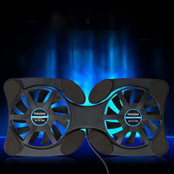 Laptop Cooling Pad, 6.6x3.3inch Portable Strong Winds USB Fan, Dual Turbine Air Supply Design, Computer Accessories, Suitable for PC Laptop Notebook