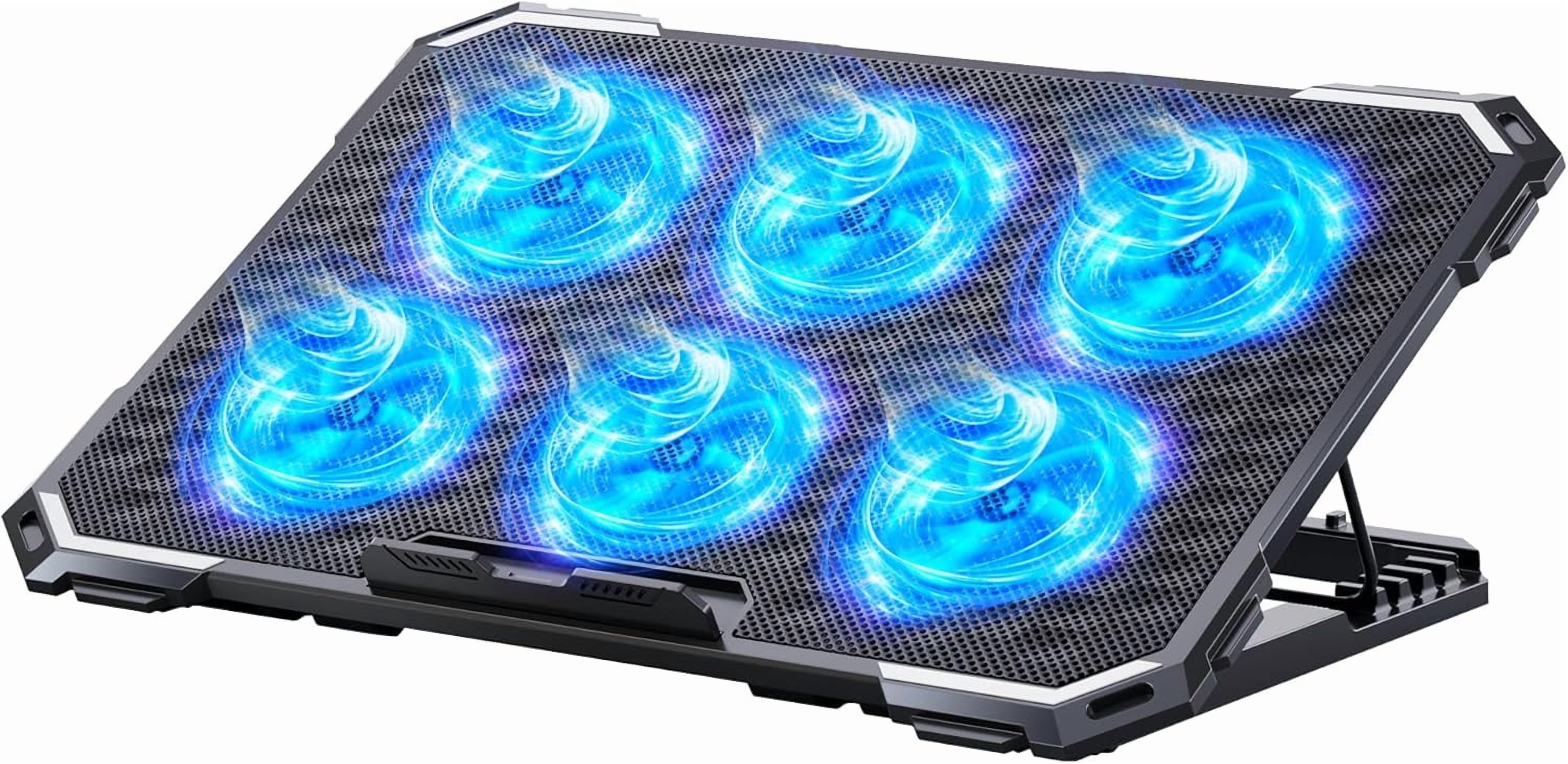 Laptop Cooling Pad with 6 Fans, for Fan 13-15.6 Inch, Cooler Stand Height Adjustable, Notebook Two USB Port