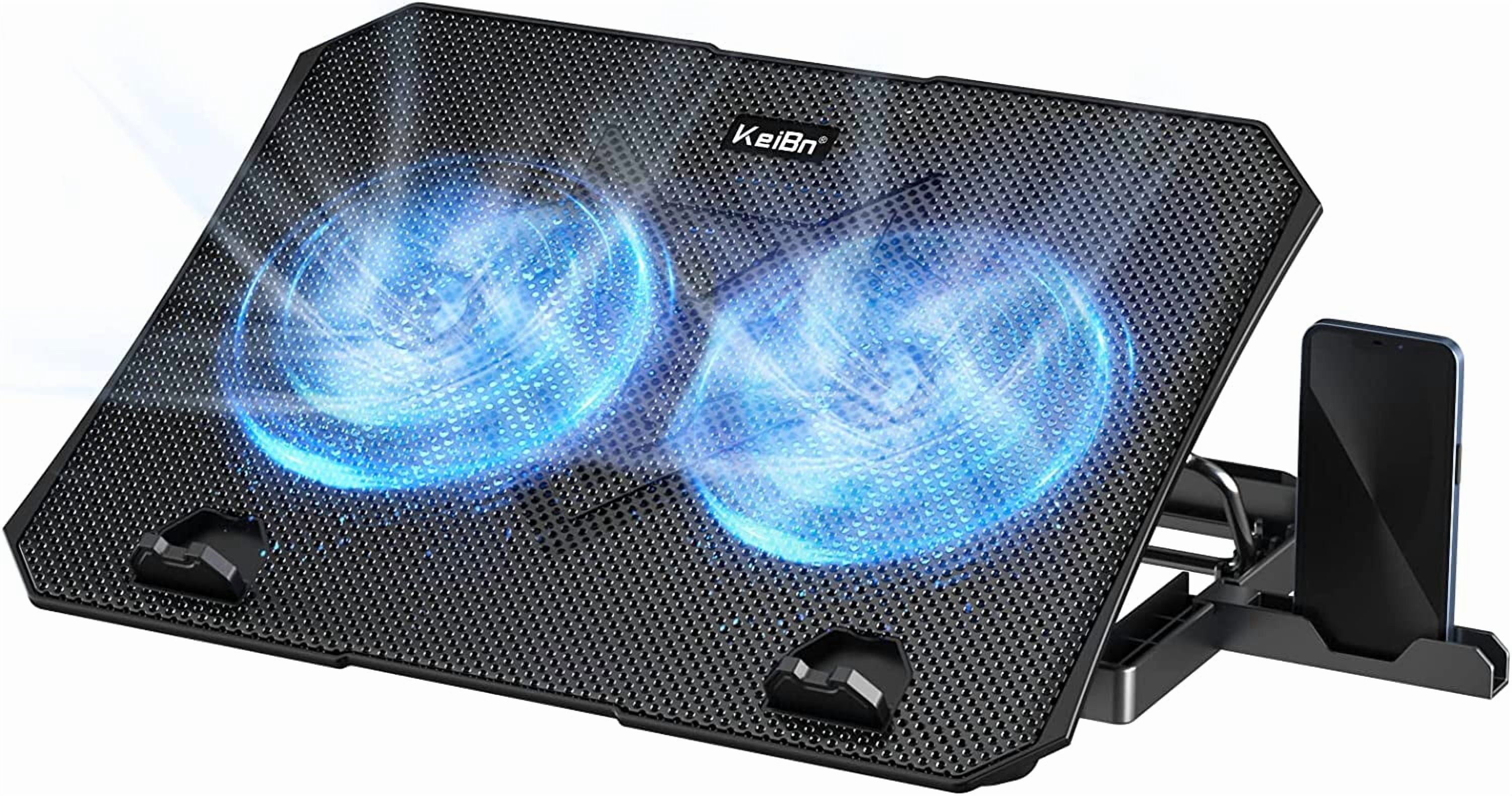 Laptop Cooling Pad, Gaming Cooler 2 Fans for 10-15.6 Inch Laptops, 5 Height Stands, USB Ports (S039)