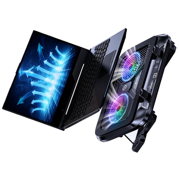 Laptop Cooling Pad LED Gaming Laptop Cooling Quiet Fan 100 Speed Adjustable for Height Stand Accessories